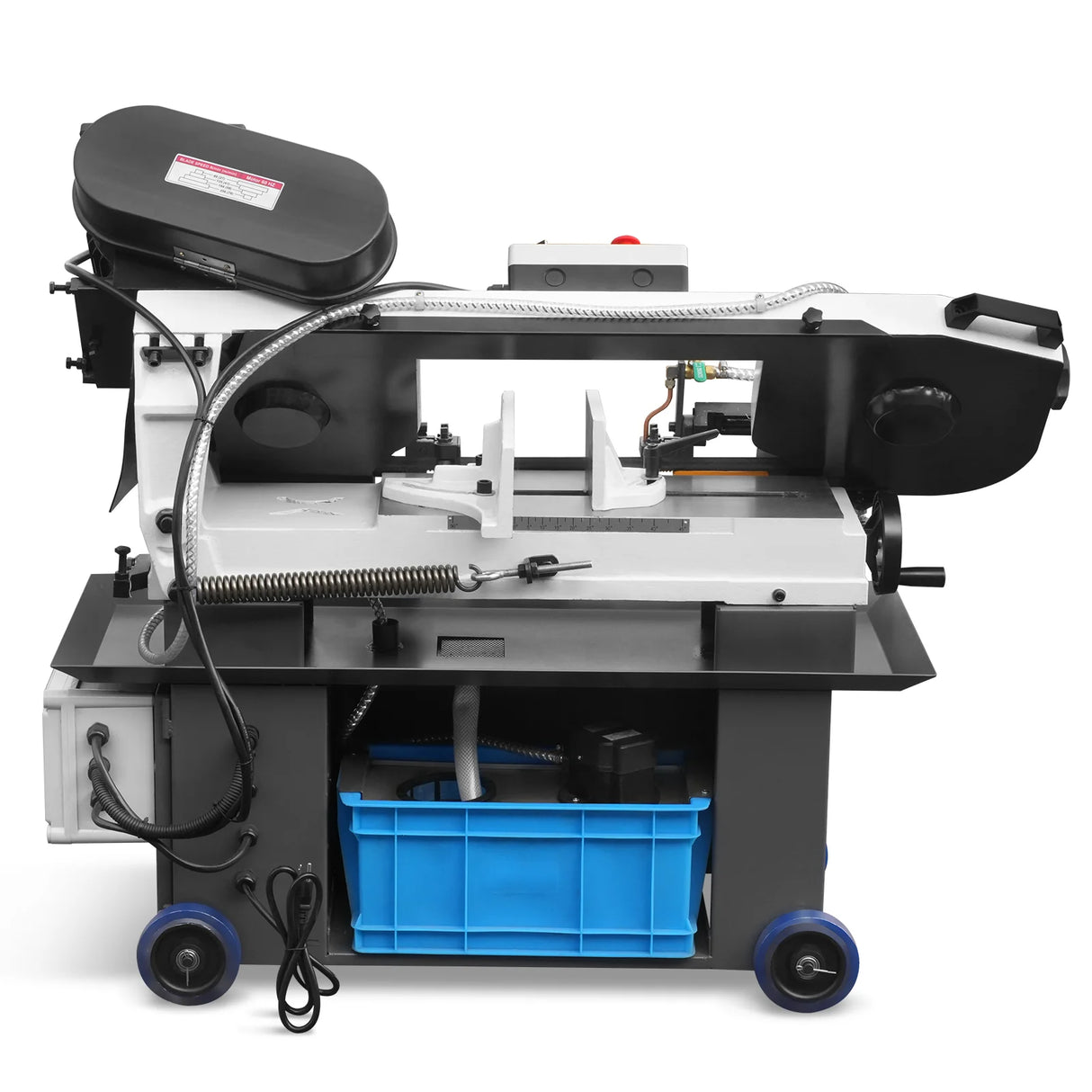 MechMaxx 7" x 12" Metal Band Saw, 1.5 HP 115V/230V Dual Voltage 4-Speed Horizontal Vertical Bandsaw with Hydraulic Downfeed, Coolant System & Adjustable Angle Cutting for Steel, Aluminum, Pipe & Structural Metal BS-712N
