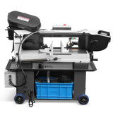 MechMaxx 7" x 12" Metal Band Saw, 1.5 HP 115V/230V Dual Voltage 4-Speed Horizontal Vertical Bandsaw with Hydraulic Downfeed, Coolant System & Adjustable Angle Cutting for Steel, Aluminum, Pipe & Structural Metal BS-712N