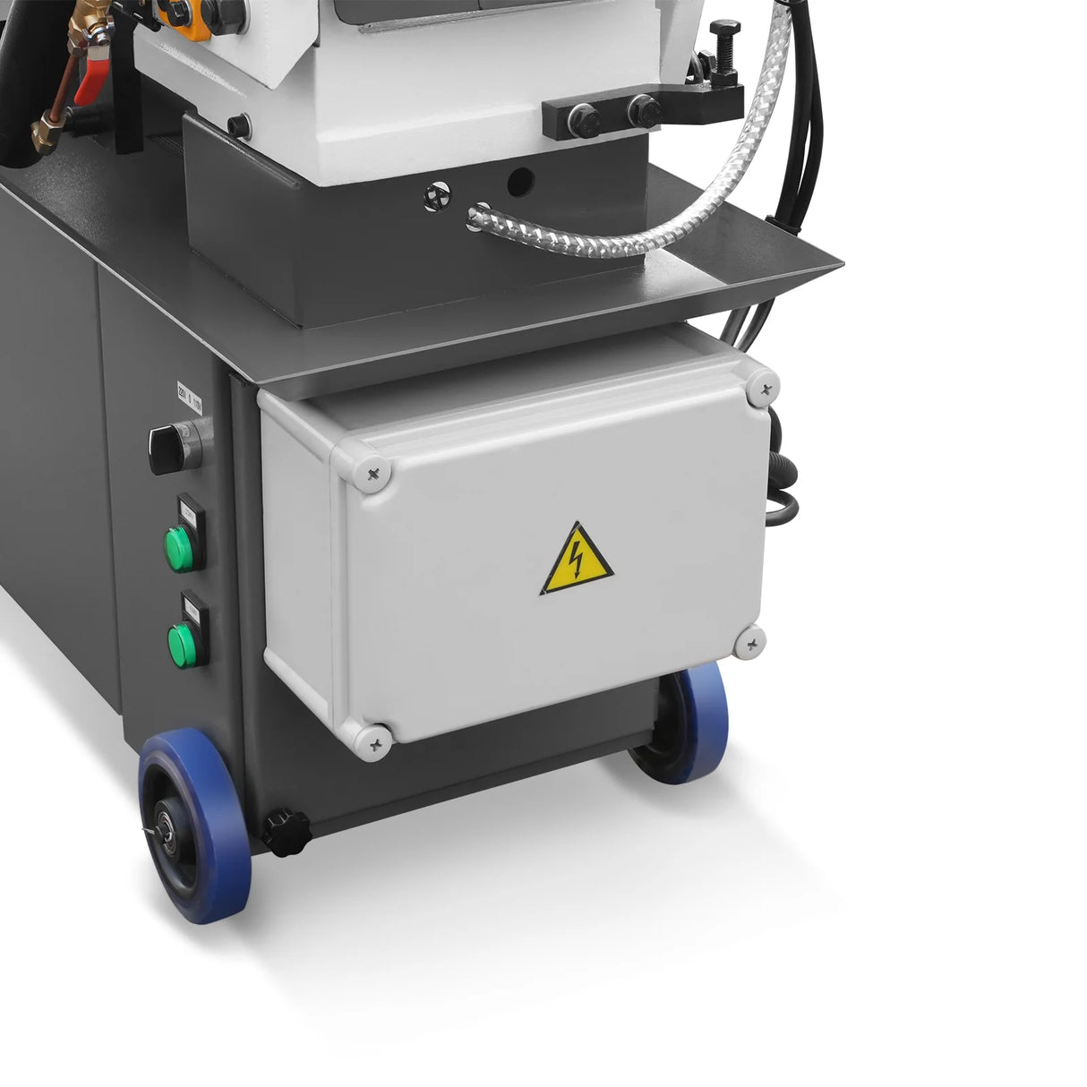 MechMaxx 7" x 12" Metal Band Saw, 1.5 HP 115V/230V Dual Voltage 4-Speed Horizontal Vertical Bandsaw with Hydraulic Downfeed, Coolant System & Adjustable Angle Cutting for Steel, Aluminum, Pipe & Structural Metal BS-712N