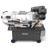 MechMaxx 7" x 12" Metal Band Saw, 1.5 HP 115V/230V Dual Voltage 4-Speed Horizontal Vertical Bandsaw with Hydraulic Downfeed, Coolant System & Adjustable Angle Cutting for Steel, Aluminum, Pipe & Structural Metal BS-712N
