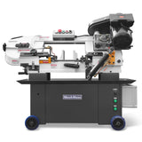 MechMaxx 7" x 12" Metal Band Saw, 1.5 HP 115V/230V Dual Voltage 4-Speed Horizontal Vertical Bandsaw with Hydraulic Downfeed, Coolant System & Adjustable Angle Cutting for Steel, Aluminum, Pipe & Structural Metal BS-712N