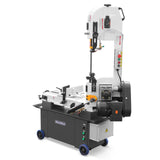 MechMaxx 7" x 12" Metal Band Saw, 1.5 HP 115V/230V Dual Voltage 4-Speed Horizontal Vertical Bandsaw with Hydraulic Downfeed, Coolant System & Adjustable Angle Cutting for Steel, Aluminum, Pipe & Structural Metal BS-712N