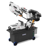 MechMaxx 7" x 12" Metal Band Saw, 1.5 HP 115V/230V Dual Voltage 4-Speed Horizontal Vertical Bandsaw with Hydraulic Downfeed, Coolant System & Adjustable Angle Cutting for Steel, Aluminum, Pipe & Structural Metal BS-712N
