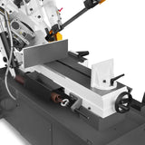 MechMaxx Metal Cutting Band Saw, 10" Round / 18"x5" Rectangular Capacity, 2HP 1.5kW Motor, 4-Speed (35-114 MPM), Horizontal Bandsaw with 0-45° Swivel, Hydraulic Downfeed, 230V 1PH 60Hz, Industrial Grade for Steel, Aluminum & Alloys BS-1018B