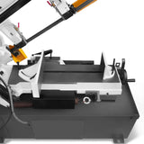 MechMaxx Metal Cutting Band Saw, 10" Round / 18"x5" Rectangular Capacity, 2HP 1.5kW Motor, 4-Speed (35-114 MPM), Horizontal Bandsaw with 0-45° Swivel, Hydraulic Downfeed, 230V 1PH 60Hz, Industrial Grade for Steel, Aluminum & Alloys BS-1018B