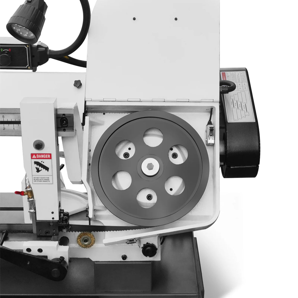 MechMaxx Metal Cutting Band Saw, 10" Round / 18"x5" Rectangular Capacity, 2HP 1.5kW Motor, 4-Speed (35-114 MPM), Horizontal Bandsaw with 0-45° Swivel, Hydraulic Downfeed, 230V 1PH 60Hz, Industrial Grade for Steel, Aluminum & Alloys BS-1018B