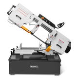 MechMaxx Metal Cutting Band Saw, 10" Round / 18"x5" Rectangular Capacity, 2HP 1.5kW Motor, 4-Speed (35-114 MPM), Horizontal Bandsaw with 0-45° Swivel, Hydraulic Downfeed, 230V 1PH 60Hz, Industrial Grade for Steel, Aluminum & Alloys BS-1018B