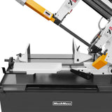 MechMaxx Metal Cutting Band Saw, 10" Round / 18"x5" Rectangular Capacity, 2HP 1.5kW Motor, 4-Speed (35-114 MPM), Horizontal Bandsaw with 0-45° Swivel, Hydraulic Downfeed, 230V 1PH 60Hz, Industrial Grade for Steel, Aluminum & Alloys BS-1018B