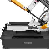 MechMaxx Metal Cutting Band Saw, 10" Round / 18"x5" Rectangular Capacity, 2HP 1.5kW Motor, 4-Speed (35-114 MPM), Horizontal Bandsaw with 0-45° Swivel, Hydraulic Downfeed, 230V 1PH 60Hz, Industrial Grade for Steel, Aluminum & Alloys BS-1018B