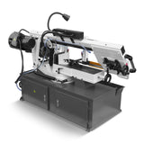 MechMaxx Metal Cutting Band Saw 10 Inch Horizontal Bandsaw 2HP 220V 60Hz 1PH 0‑45° Mitering Hydraulic Down Feed Built‑in Coolant System for Steel Aluminum Alloy Metal Fabrication BS-1018R