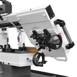 MechMaxx Metal Cutting Band Saw 10 Inch Horizontal Bandsaw 2HP 220V 60Hz 1PH 0‑45° Mitering Hydraulic Down Feed Built‑in Coolant System for Steel Aluminum Alloy Metal Fabrication BS-1018R