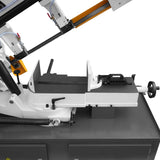 MechMaxx Metal Cutting Band Saw 10 Inch Horizontal Bandsaw 2HP 220V 60Hz 1PH 0‑45° Mitering Hydraulic Down Feed Built‑in Coolant System for Steel Aluminum Alloy Metal Fabrication BS-1018R