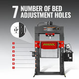 100 Ton H-Frame Electric Hydraulic Shop Press with Hand Winch, 110V Motor, Fully Welded Steel Frame, Safety Guard, HSP100E