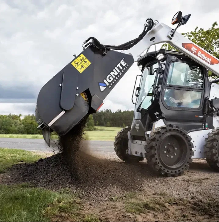 Ignite Attachments 72.8 in Skid Steer Sweeper Bucket