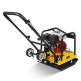 Honda GX160 Vibratory Plate Compactor with Wheel Kit, 3600 lb Centrifugal Force for Soil, Gravel, Asphalt and Paver Base, PC90H