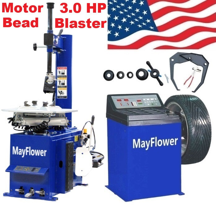Mayflower 3.0 HP Tire Changer Wheel Changers Machine Combo Balancer Rim 950 680