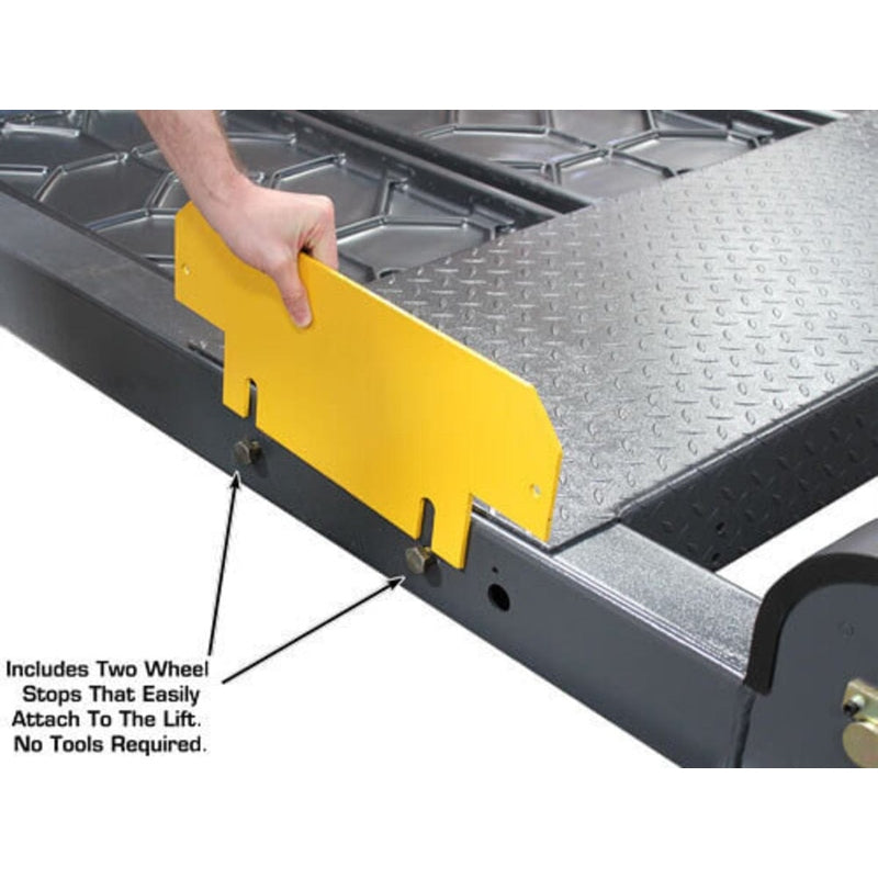 Atlas 408SL 8,000 lb Portable 4-Post Storage Lift + FP8 8-Piece Floor Panel Combo