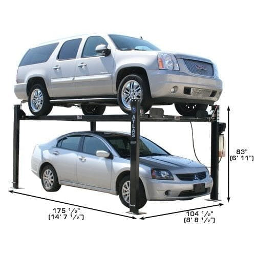 Atlas Garage PRO8000 8,000-lb 4-Post Storage Lift + Pro-Floor 8-Piece Panel Set Combo