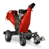 MechMaxx 6 inch HONDA E-Start Gasoline Engine Powered 4 - Wheel Drum Wood Chipper with Taillight ,  B150
