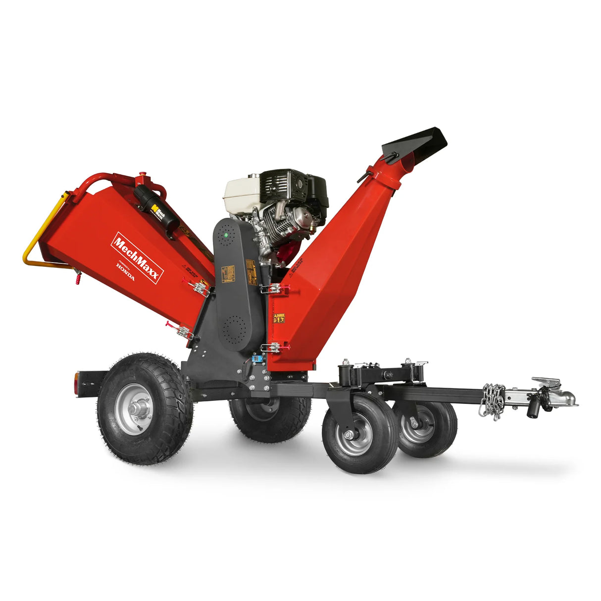 MechMaxx 6 inch HONDA E-Start Gasoline Engine Powered 4 - Wheel Drum Wood Chipper with Taillight ,  B150
