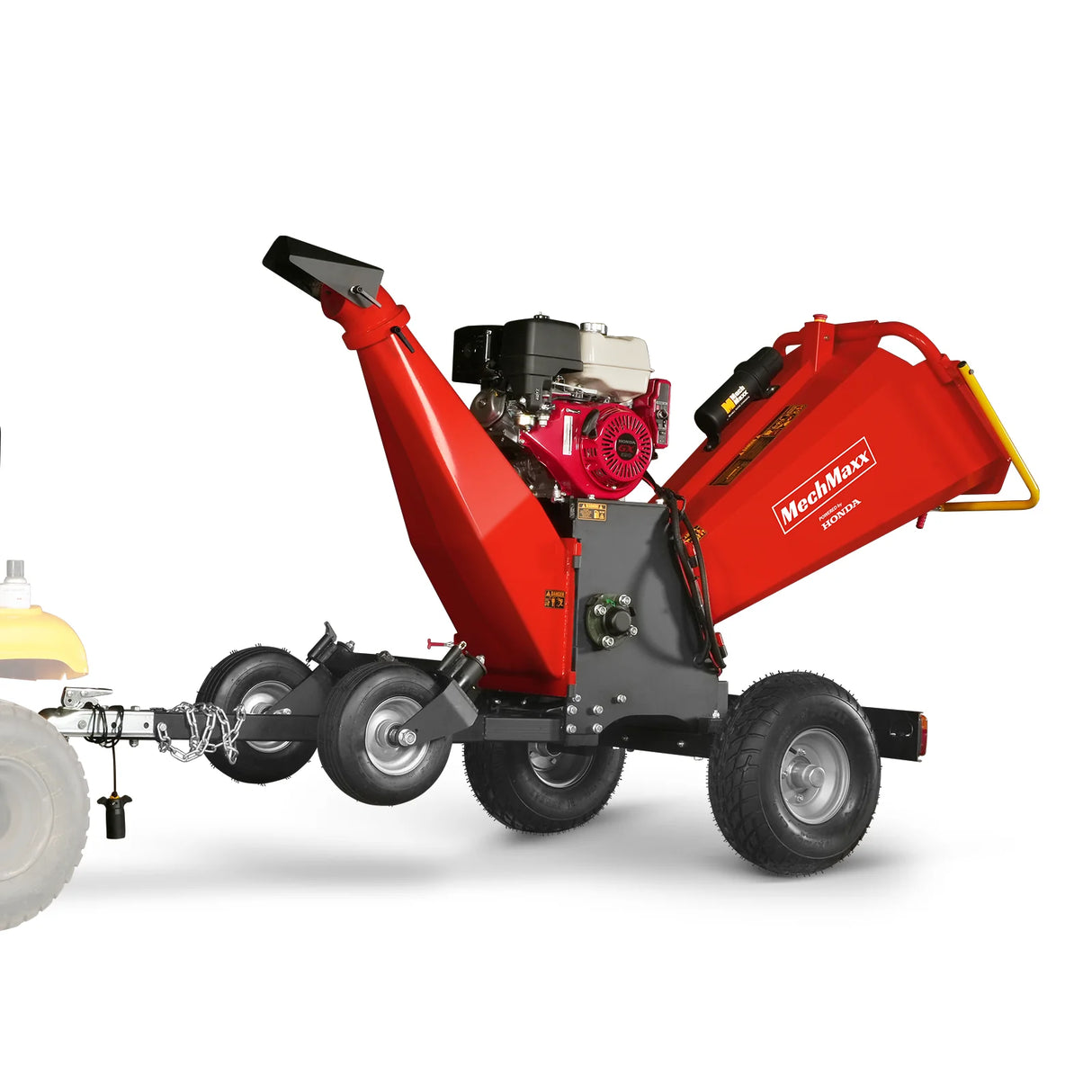 MechMaxx 6 inch HONDA E-Start Gasoline Engine Powered 4 - Wheel Drum Wood Chipper with Taillight ,  B150