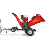 MechMaxx 6 inch HONDA E-Start Gasoline Engine Powered 4 - Wheel Drum Wood Chipper with Taillight ,  B150