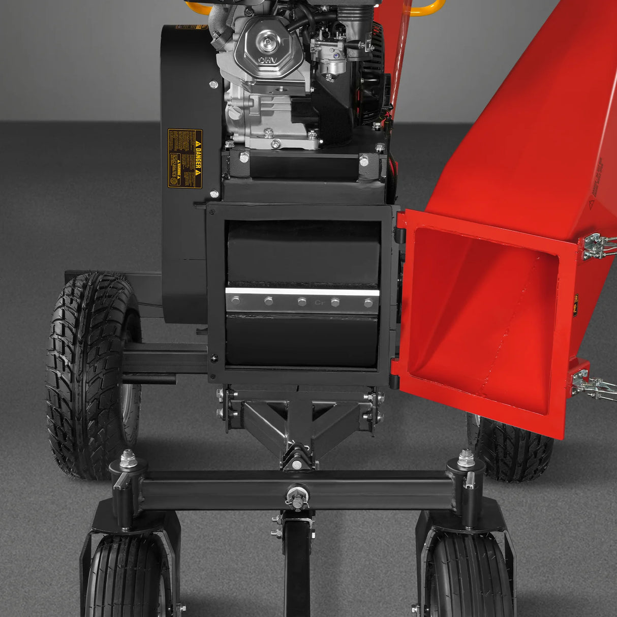 MechMaxx 6 inch ZONSEN E-Start 459cc 15hp Gas Powered 4 - Wheel Drum Wood Chipper with Taillight ,  B150