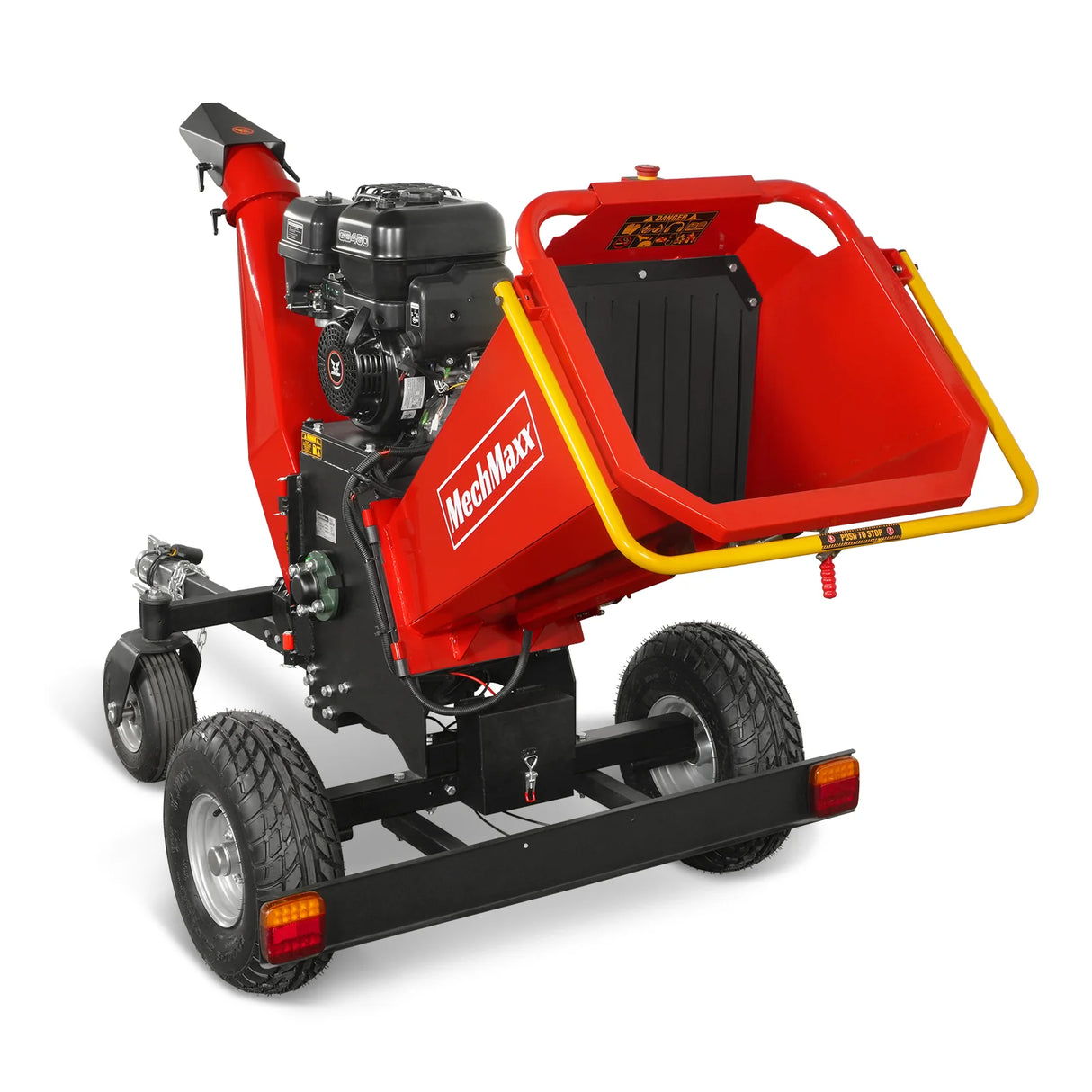 MechMaxx 6 inch ZONSEN E-Start 459cc 15hp Gas Powered 4 - Wheel Drum Wood Chipper with Taillight ,  B150
