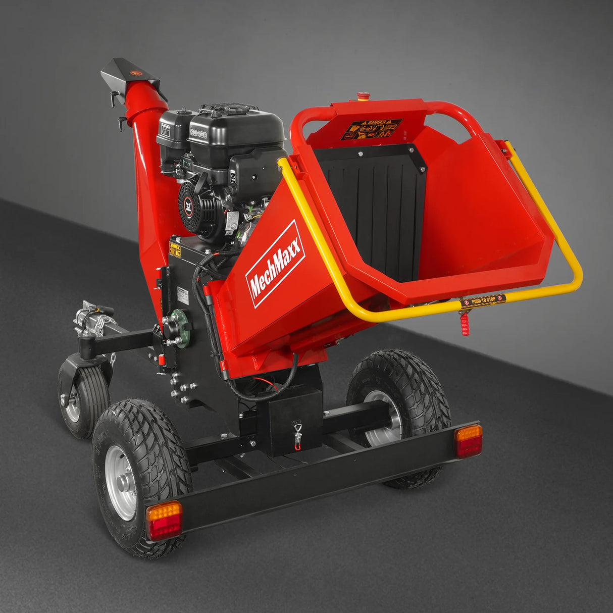 MechMaxx 6 inch ZONSEN E-Start 459cc 15hp Gas Powered 4 - Wheel Drum Wood Chipper with Taillight ,  B150