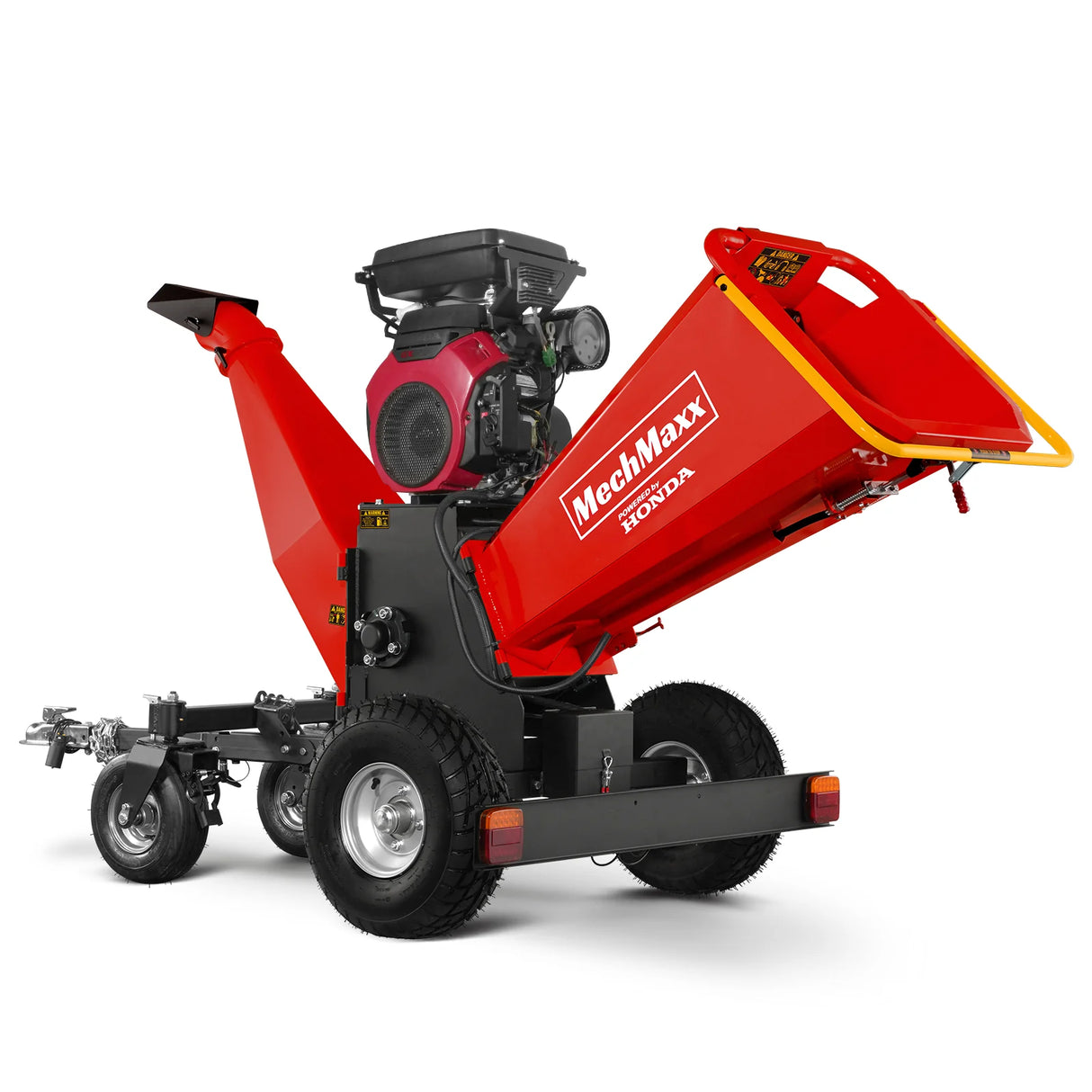 MechMaxx 8 inch HONDA E-Start 688cc 22hp Gas Powered 4 - Wheel Drum Wood Chipper with Taillight ,  B200