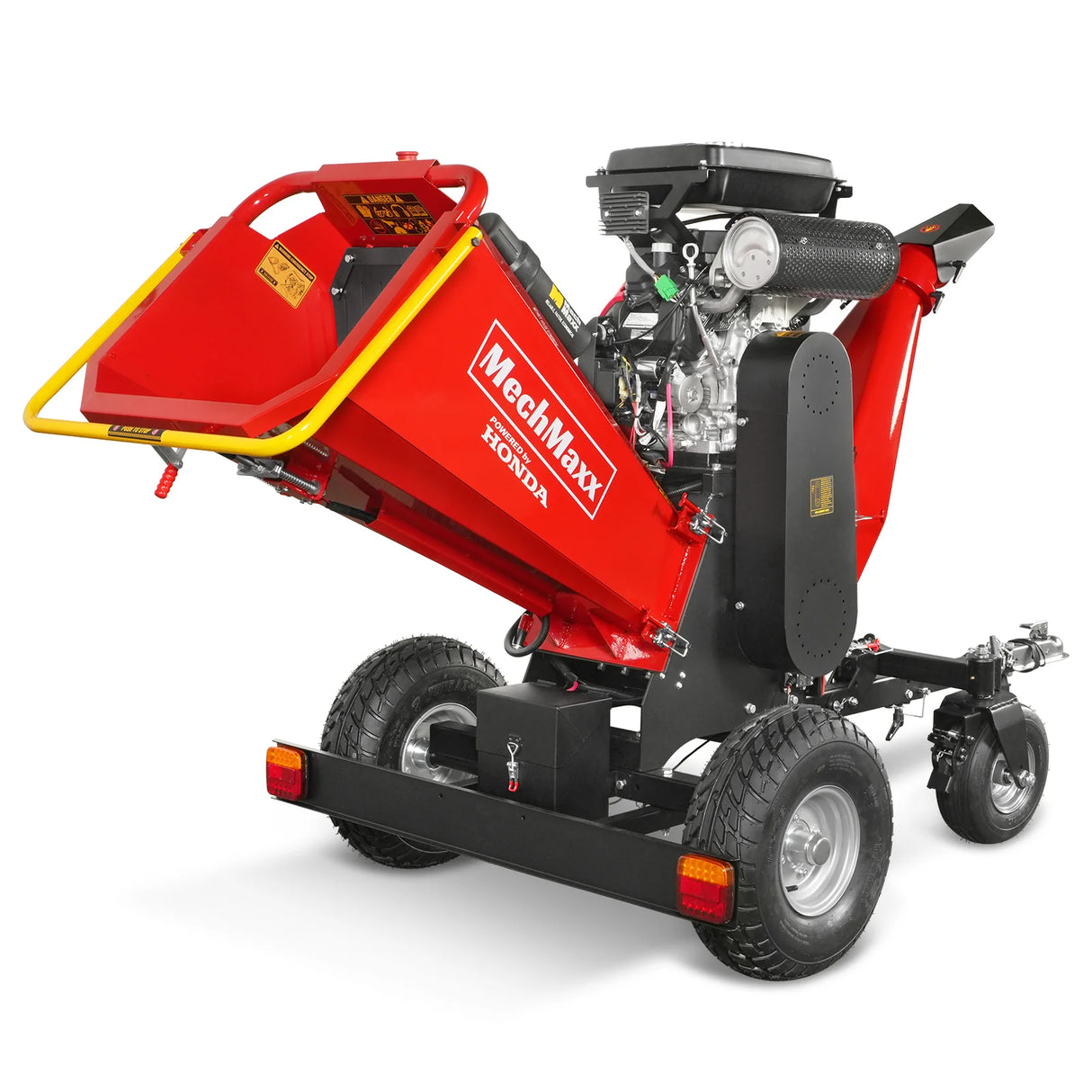 MechMaxx 8 inch HONDA E-Start 688cc 22hp Gas Powered 4 - Wheel Drum Wood Chipper with Taillight ,  B200