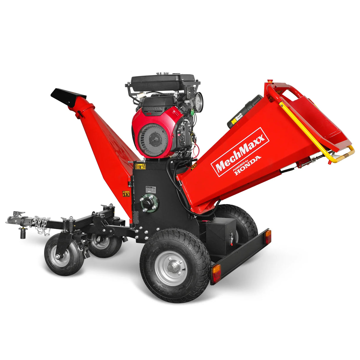 MechMaxx 8 inch HONDA E-Start 688cc 22hp Gas Powered 4 - Wheel Drum Wood Chipper with Taillight ,  B200