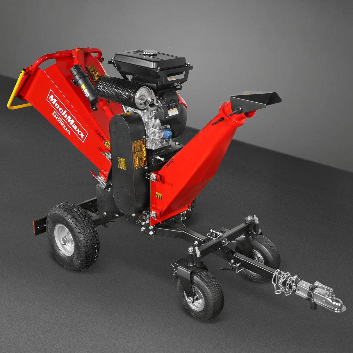MechMaxx 8 inch HONDA E-Start 688cc 22hp Gas Powered 4 - Wheel Drum Wood Chipper with Taillight ,  B200