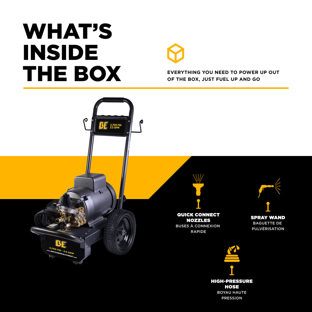 2,700 PSI 3.5 GPM 7.5 HP Electric Pressure Washer with Baldor Motor and CP Triplex Pump - B2775EA