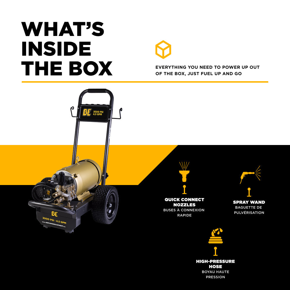 3,000 PSI 4.5 GPM 10 HP Electric Pressure Washer with Baldor Motor and CP Triplex Pump - B3010E34AHE