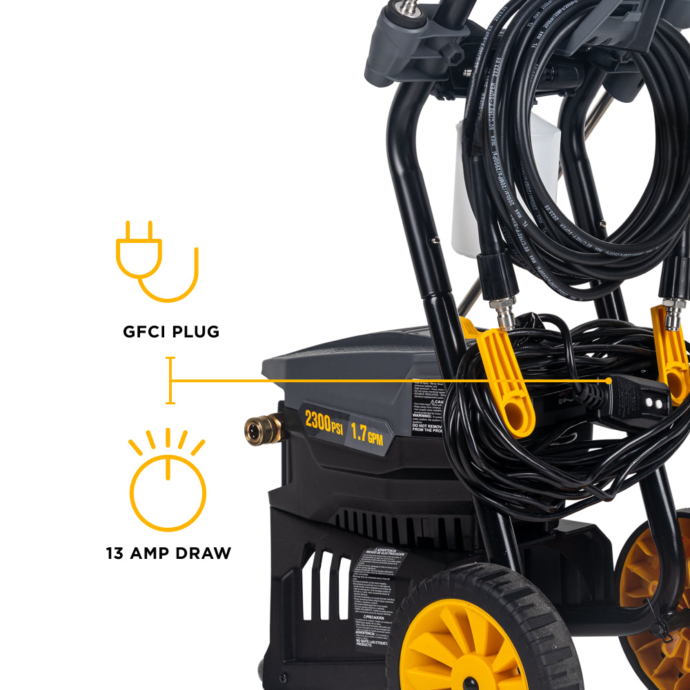 2,300 PSI 1.7 GPM Cold Water Corded Electric Pressure Washer - P2317EN