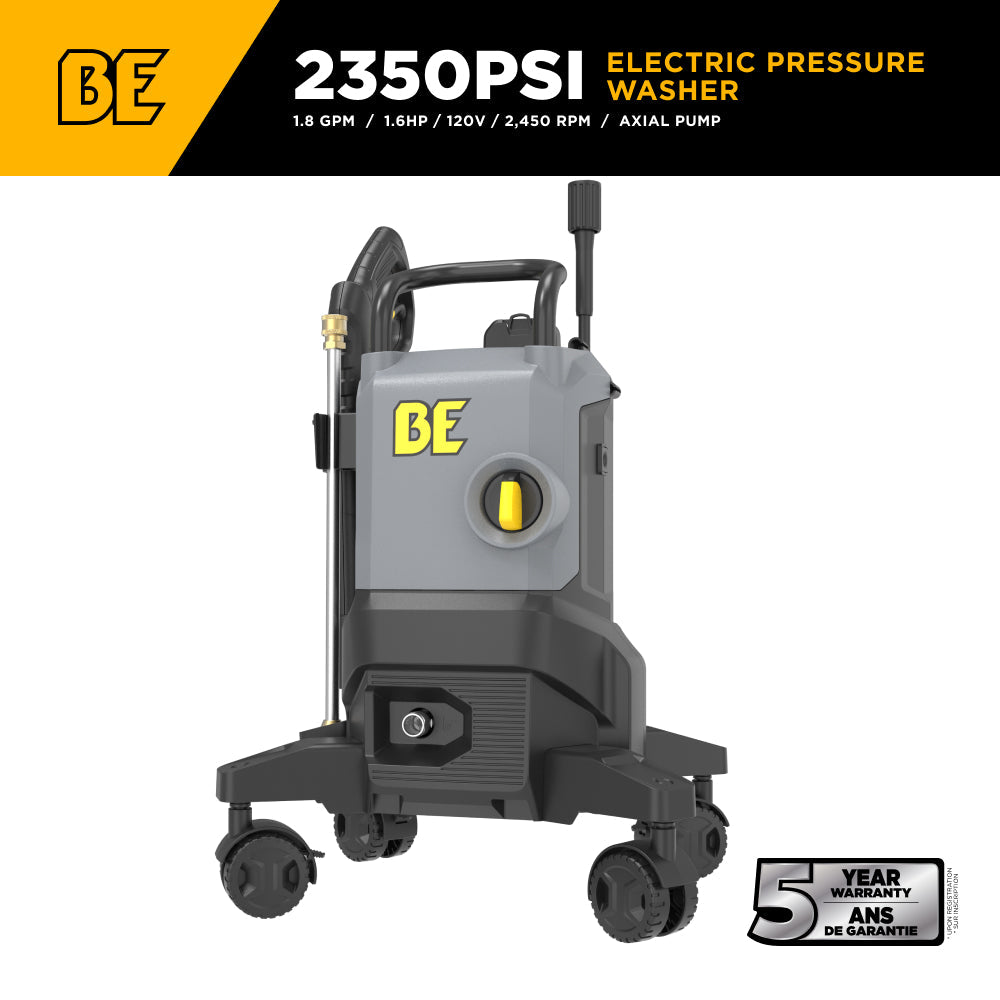 2,350 PSI 1.8 GPM Cold Water Corded Electric Pressure Washer with 4-Wheel 360° Steering - P2318EN