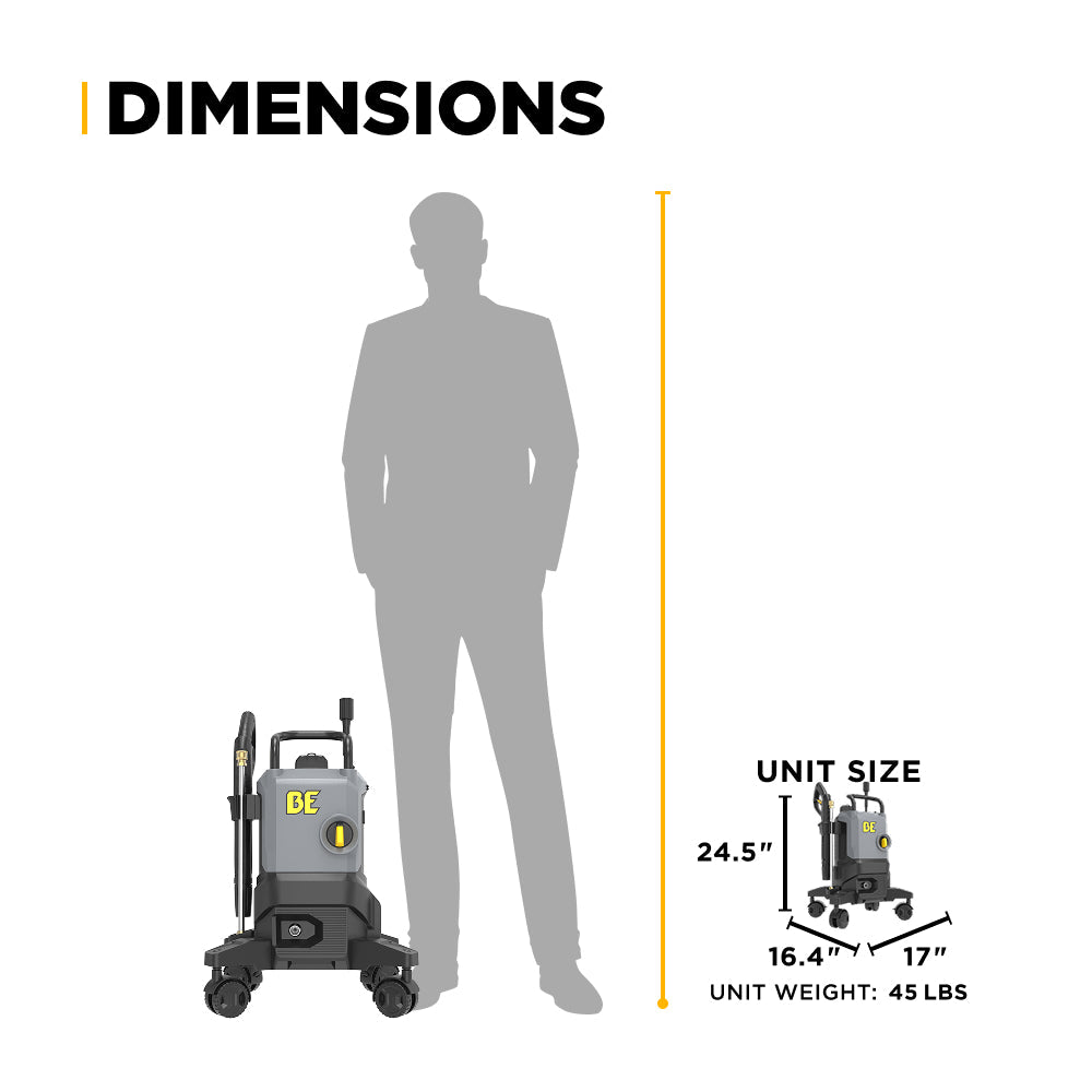 2,350 PSI 1.8 GPM Cold Water Corded Electric Pressure Washer with 4-Wheel 360° Steering - P2318EN
