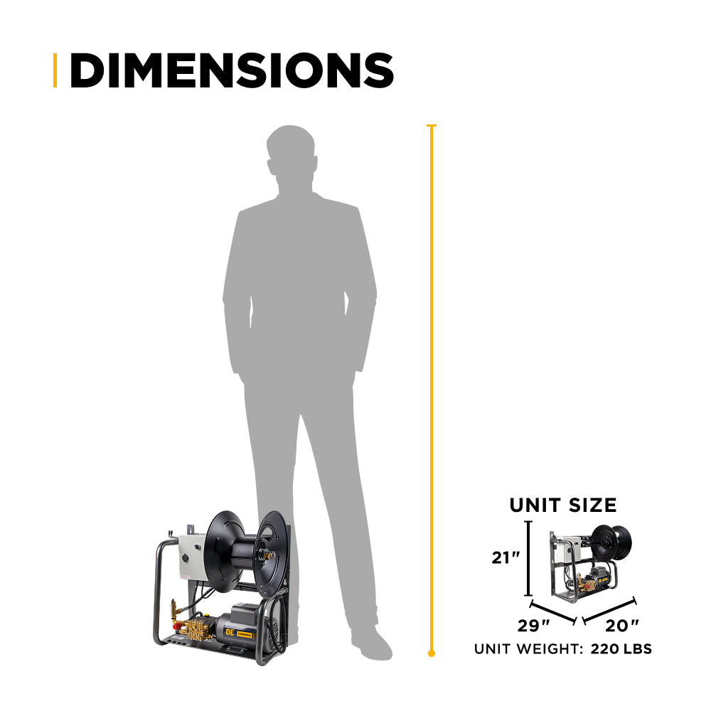 1,500 PSI 2.0 GPM 2.0 HP Wall Mount Electric Pressure Washer with a Baldor Motor and CP Triplex Pump - X-1520FW1ARH