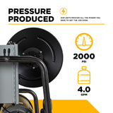 2,000 PSI 4.0 GPM 5.0 HP Electric Pressure Washer with Baldor Motor and CP Triplex Pump - X-2050FW1A