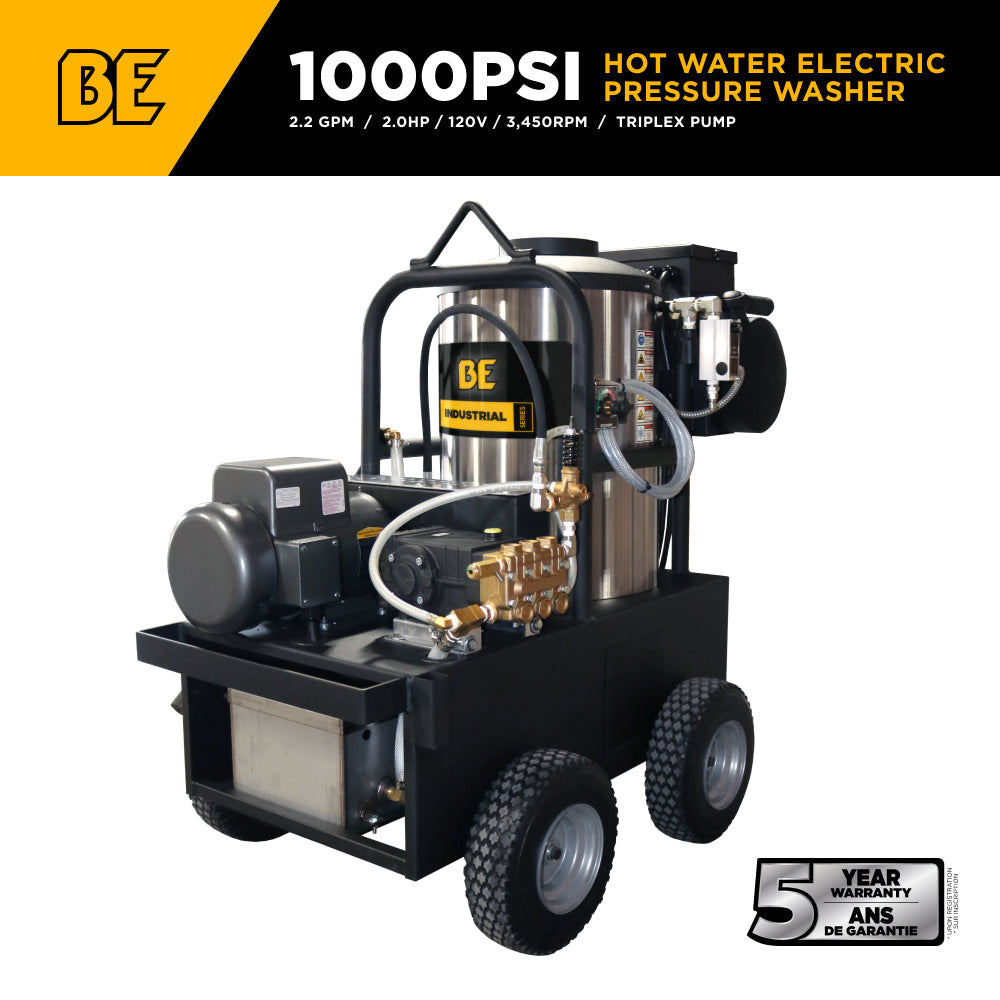 1,000 PSI 2.2 GPM Hot Water Electric Pressure Washer with General Triplex Pump -  15-281