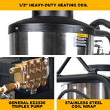 3,000 PSI 5.0 GPM Hot Water Electric Pressure Washer with General Triplex Pump -  15-530