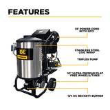 2,300 PSI 4.0 GPM Hot Water Electric Pressure Washer with Comet Triplex Pump - 42-6