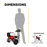 3,100 PSI 3.1GPM Cold Water Gas Pressure Washer Honda GX200 and General Triplex Pump on Aluminum Frame - B3165HAGS