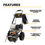 3,100 PSI 3.1 GPM Cold Water Gas Pressure Washer with Honda GX200 Engine and CP Triplex Pump on Stainless Steel Frame - B3165HSAS