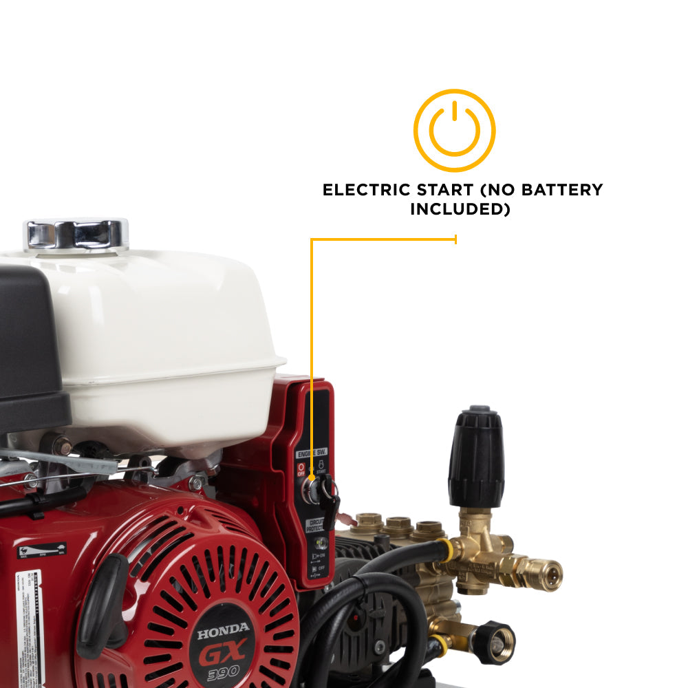 3,200 PSI 5.2 GPM Truck Mount Cold Water Gas Pressure Washer with Honda GX390 Electric Start Engine and CP Belt Drive Triplex Pump - B3213HETBAS