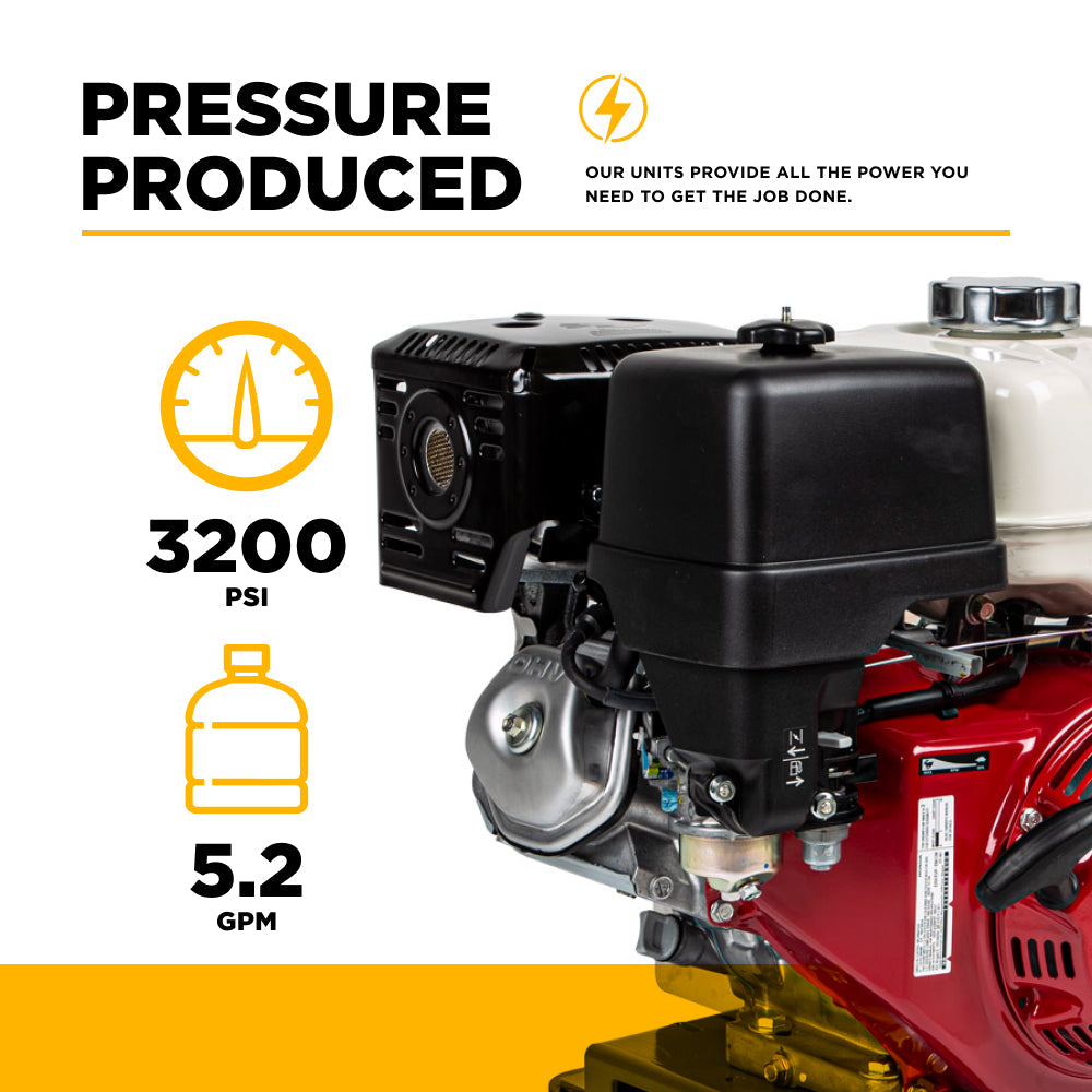 3,200 PSI 5.5 GPM Truck Mount Cold Water Gas Pressure Washer with Honda GX390 Engine and CP Belt Drive Triplex Pump - B3213HTBAS