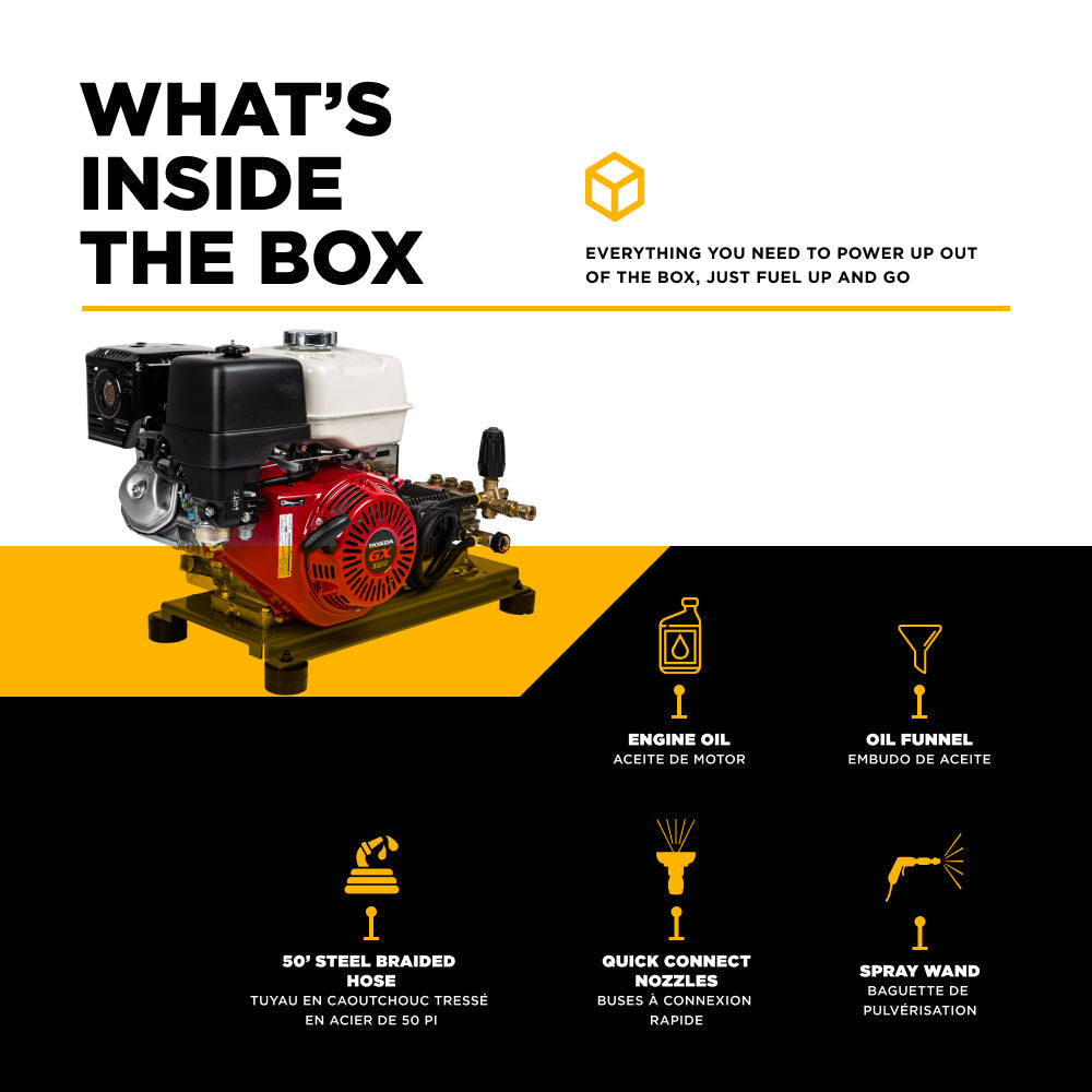 3,200 PSI 5.5 GPM Truck Mount Cold Water Gas Pressure Washer with Honda GX390 Engine and CP Belt Drive Triplex Pump - B3213HTBAS