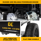 3,200 PSI 2.5 GPM Cold Water Gas Pressure Washer Powerease 212CC Engine and CP Axial Pump - B327PX