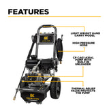 3,400PSI 2.5GPM Cold Water Gas Pressure Washer Powerease 223cc Engine and CP Axial Pump - B3475PX